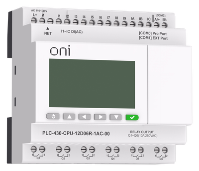 PLC 430 CPU module 12 DI 6 RO 220V ADC with ONI screen