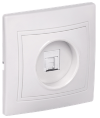 KVARTA Розетка 1-местная компьютерная RJ45 кат.5е РК10-КБ белый GENERICA