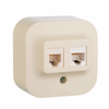 QUTEO Розетка двойная RJ11+RJ45 кат.5E UTP для открытой установки слоновая кость0