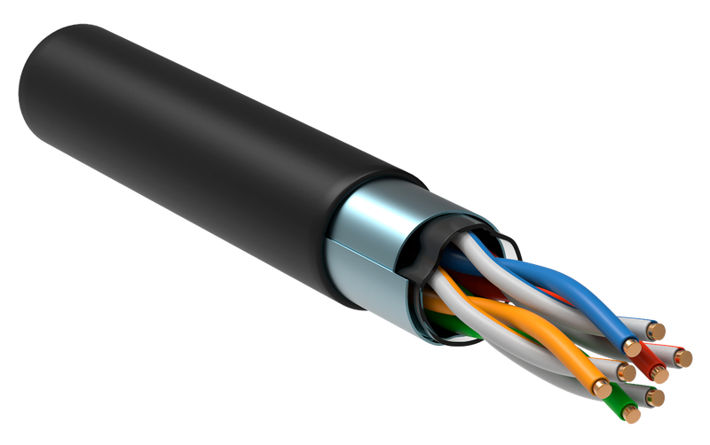 ITK Витая пара F/UTP кат.5E 4х2х24AWG solid LSZH нг(А)-HF черный