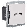 BRITE Розетка USB A+A 5В 3,1А РЮ10-1-БрБ белый IEK4