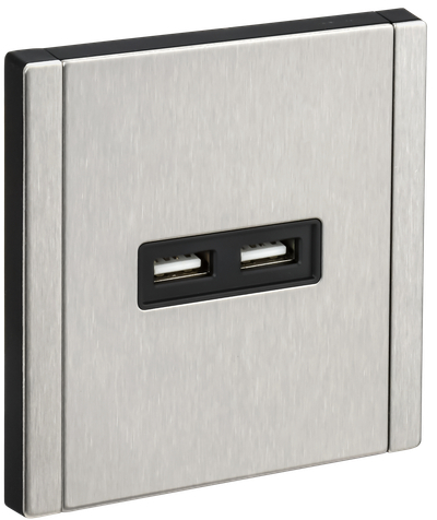 FORTE&PIANO Розетка USB A+A 3,1А FP749M металл никель IEK