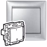 VALENA Переключатель 1-клавишный для люминисцентных ламп схема 6L 10АХ 400В безвинтовые зажимы алюминий