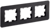 BRITE Рамка 3-местная РУ-3-2-Бр стекло черный RE IEK0