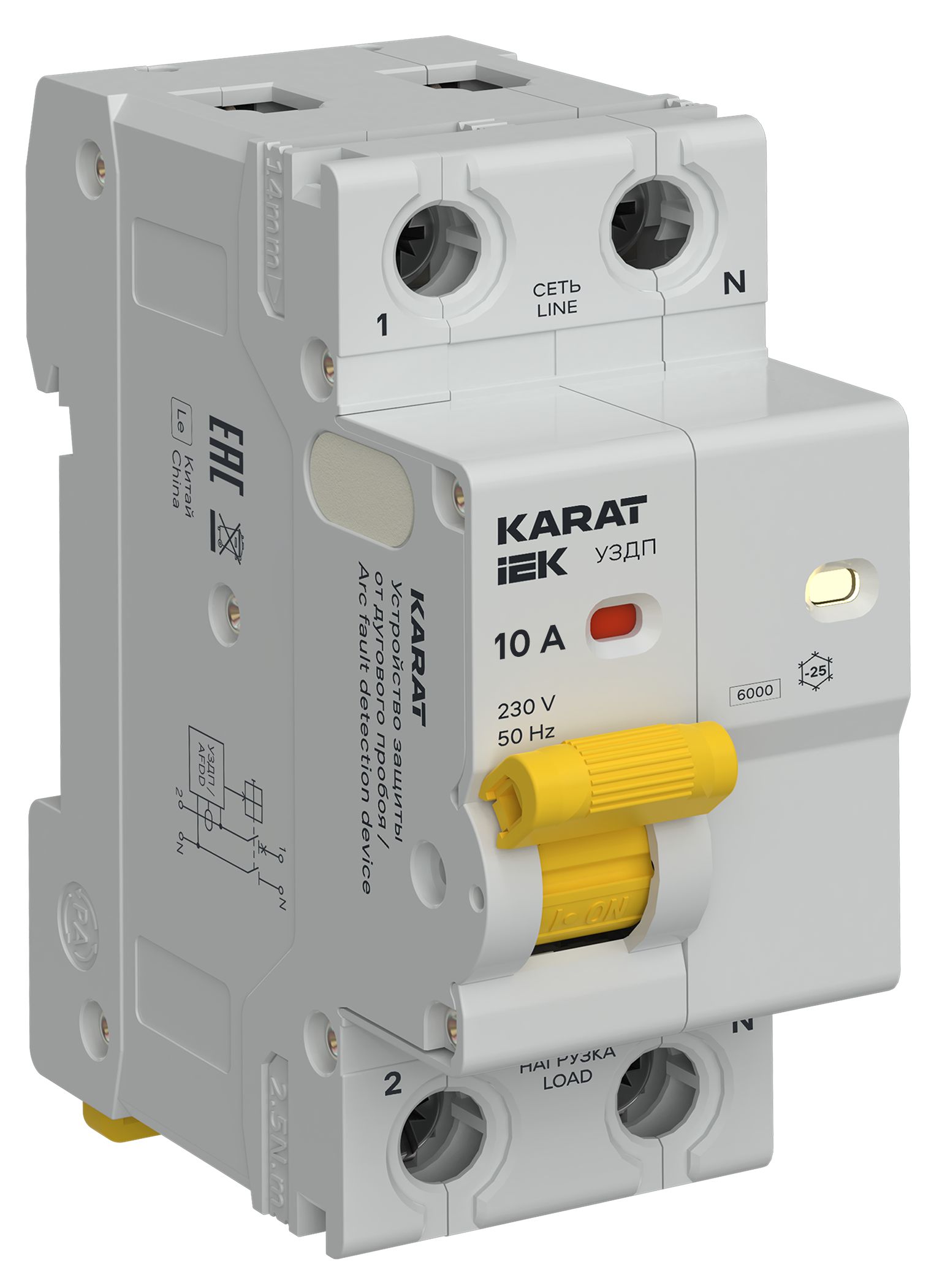 KARAT Устройство защиты от дугового пробоя 1P+N 10A IEK (KA-DP10-1-010)