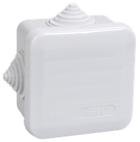 KM41236 pull box for surface installation 70x70x40 mm IP44 (RAL7035, 4 lead-ins, pop-top cap)