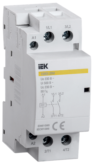 Контактор модульный КМ63-20М AC IEK
