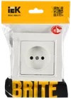 BRITE 1-gang socket without earthing without protective shutters 10A assy. РСР10-1-0-BrB white IEK1