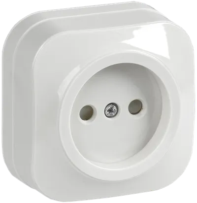 RSSh20-2-XB Single socket without grounding contact with protrctive shutter 10A open installation GLORY (white) IEK