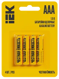 Alkaline battery LR03/AAA (4pcs/blister) IEK