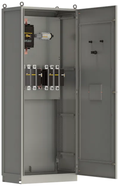 Шкаф управления ШУ8253-62А2 УХЛ4 выключатели автоматические 1Р 1х6А 3Р 1х6А контакторы 2х630А IEK