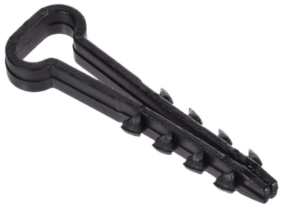Дюбель-хомут 10х5мм для плоского кабеля нейлон черный (100шт/упак) GENERICA