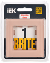 BRITE Рамка 1-местная РУ-1-2-БрП стекло персиковый матовый IEK1