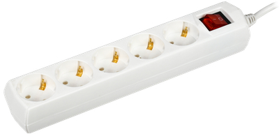 Удлинитель У05В 5 мест с заземлением 1,5м 3х1мм2 10А/250В GENERICA