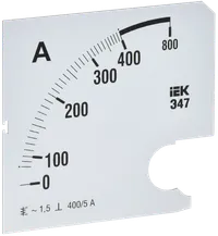 Шкала сменная для амперметра Э47 400/5А класс точности 1,5 96х96мм IEK