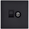 FORTE&PIANO Double socket TV+RJ45 cat.5E FP136M metal black IEK2