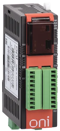 ПЛК S. Модуль CPU серии ONI со встроенными 8 дискретными входами (Sink/Source), 8 дискретными выходами (реле) и 1 интегрированным каналом RS232. Напряжение питания 24 В DC