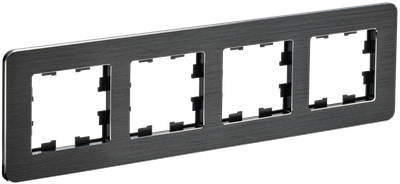 BRITE Рамка 4-местная РУ-4-1-Бр металл черный RE AL IEK