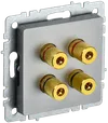 BRITE Audio socket 4-gang RA10-BrS steel IEK0