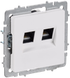 BRITE Розетка компьютерная двойная RJ45 кат.6 РК11-2-БрАБ арктический белый IEK0