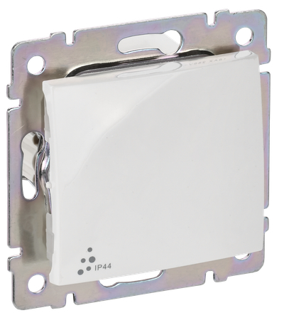 VALENA Выключатель 1-клавишный схема 1 10АХ IP44 безвинтовые зажимы белый