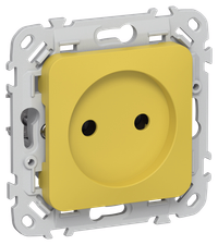FLITE Розетка без заземления без защитных шторок 10А РС01-0-ФлЖК желтый карри IEK
