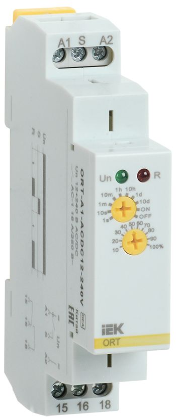 Реле задержки включения ORT 1 контакт 12-240В AC/DC IEK (ORT-A1-ACDC12-240V)