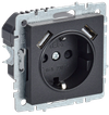 BRITE Розетка 1-местная с заземлением с защитными шторками 16А с USB A+A 5В 3,1А РЮш10-2-БрЧ черный IEK0