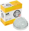 Светильник НПП1102 круг с решеткой 100Вт IP54 белый IEK2