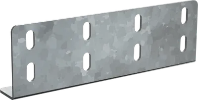 Reinforced connecting plate provides reliable connection of trays under increased loads.