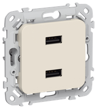 FLITE Розетка USB A+A 3,1А РЮ-2-ФлСл сливочный IEK