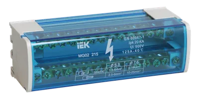 Шины на DIN-рейку в корпусе (кросс-модуль) ШНК 2х15 L+PEN IEK