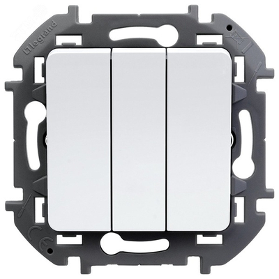 INSPIRIA Выключатель 3-клавишный схема 05 10АХ белый