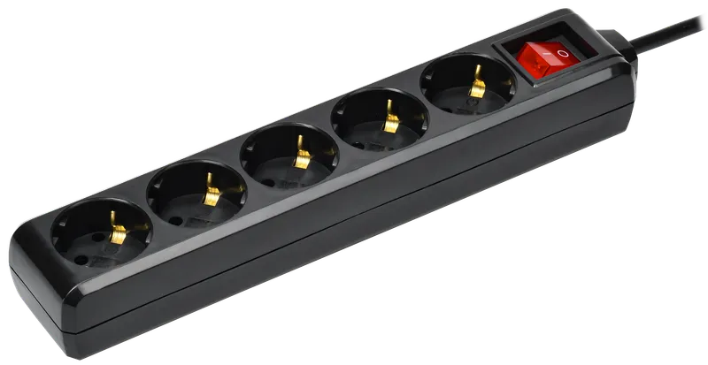 U05K extension cord 5 places with grounding 5m 3x1mm2 16A 250V black IEK