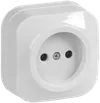 RS20-2-XB Single socket without grounding contact 10A with opening installation GLORY (white) IEK0