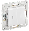 SKANDY Выключатель 2-клавишный проходной с индикацией 10А SK-V10W арктический белый IEK0