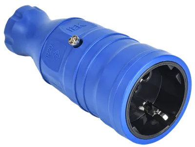 OMEGA Portable socket RBp14-1-0m IP20 rubber blue IEK