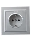 BRITE Socket outlet 1-gang with earthing with protective shutters 16A, complete PCP14-1-0-BrA aluminum IEK2