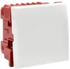 Выключатель проходной (переключатель) одноклавишный ВК4-21-00-П (на 2 модуля) ПРАЙМЕР белый IEK0