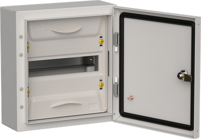 TITAN 5 Корпус металлический ЩРн-12 (1х12) 335х310х140мм IP54 серый (одна дверь) IEK