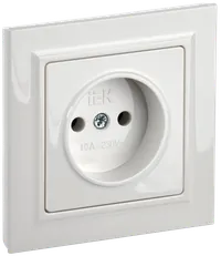 BRITE 1-gang socket without earthing without protective shutters 10A assy. РСР10-1-0-BrB white IEK